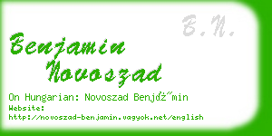 benjamin novoszad business card